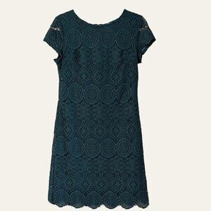 Laundry by Shelli Segal Teal Lace Sheath Dress Size 4 Cocktail Wedding Guest